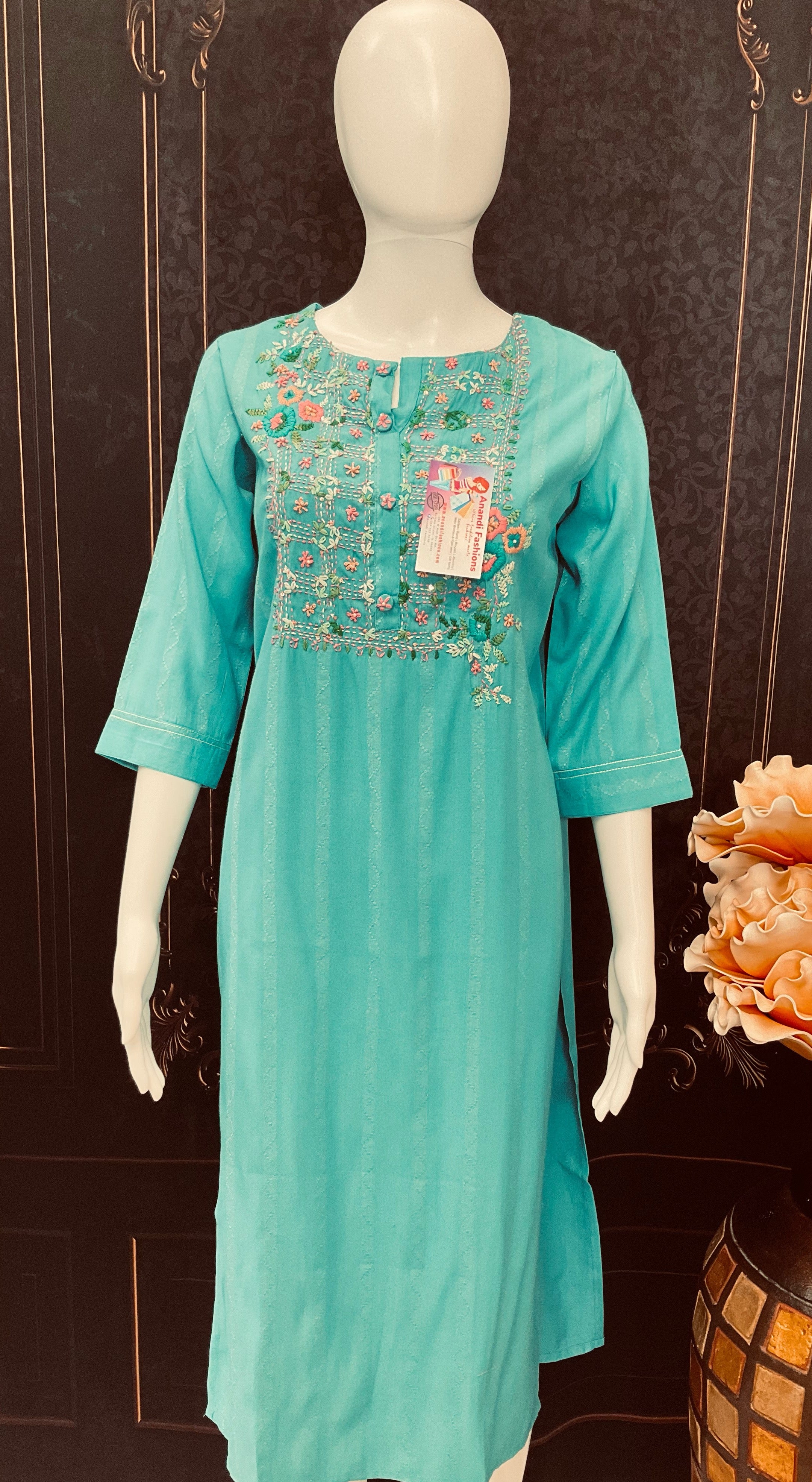 Rayon Kurti - Latest Rayon Soft Kurti with Embroidery work image 4