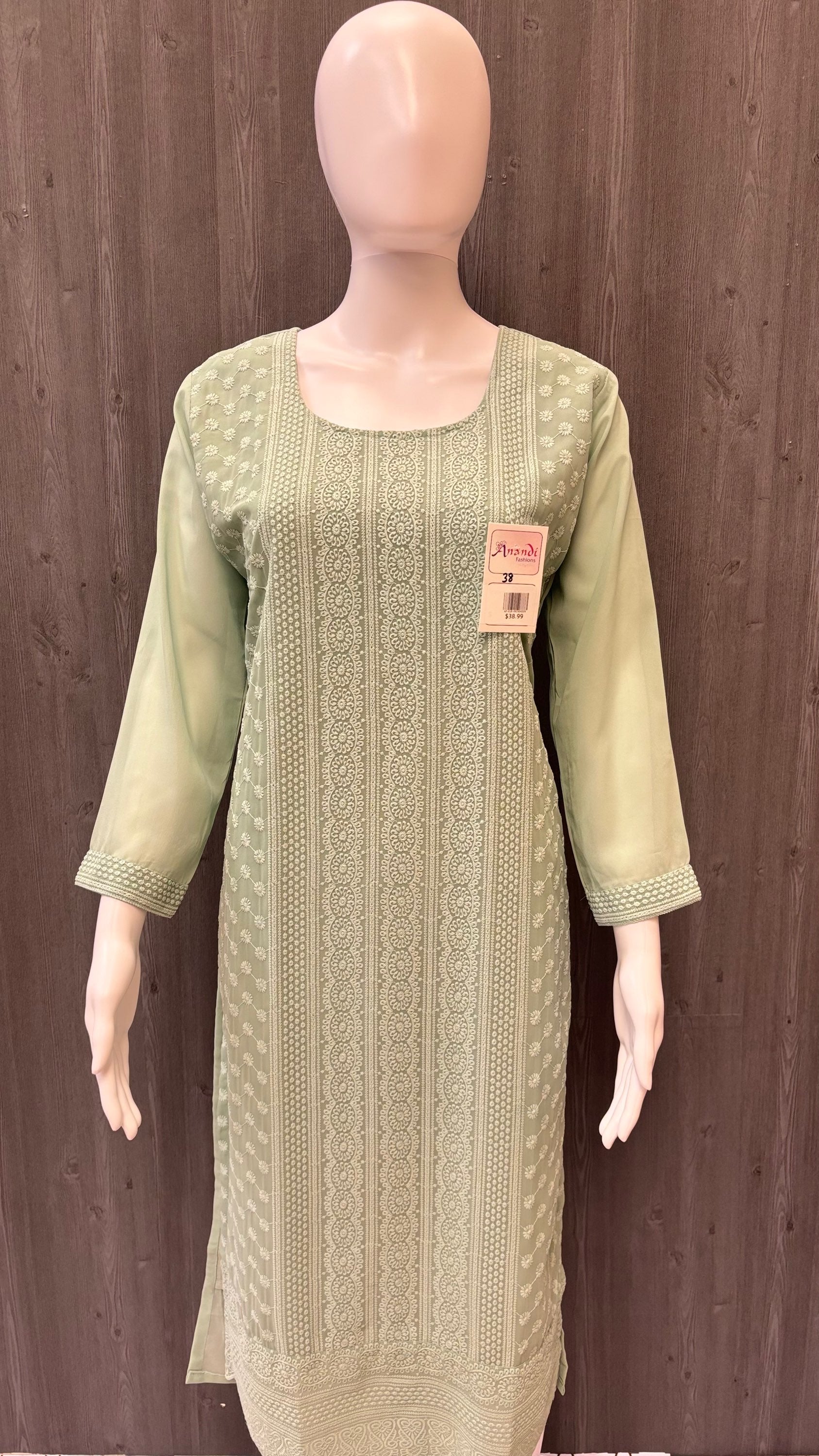 Pastel Colors-Georgette Chikankari Kurti - Elegant and stylish Chikankari Kurti image 4