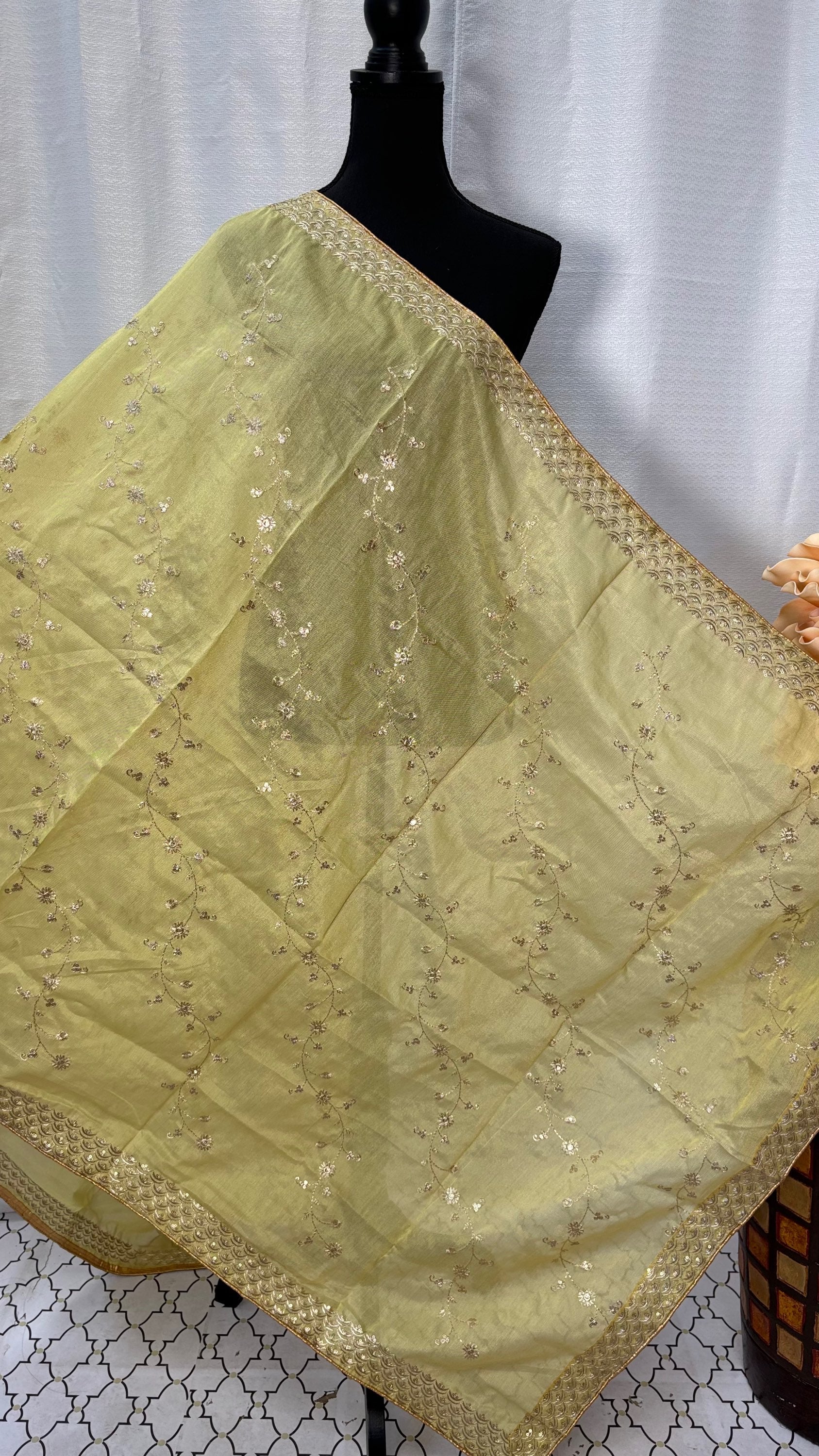 Dupatta for Women - Elegant Shimmery Zari work Dupattas image 0