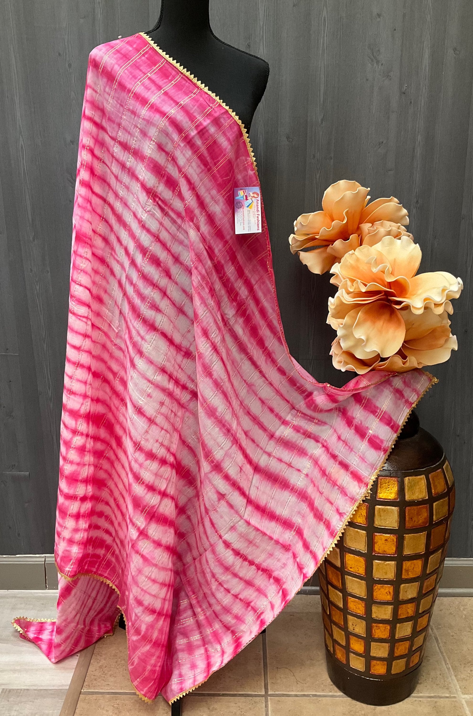 Cotton Dupatta - Pink Dupatta image 0