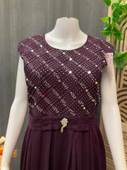 Long Party Wear Dress - Elegant Ethnic Gown for Special Occasions
