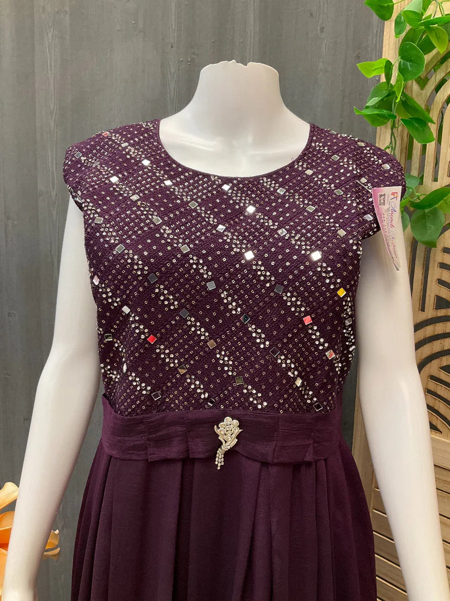 Long Party Wear Dress - Elegant Ethnic Gown for Special Occasions