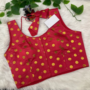 Indian Blouse - Print Sleeveless Blouse with Gold Prints