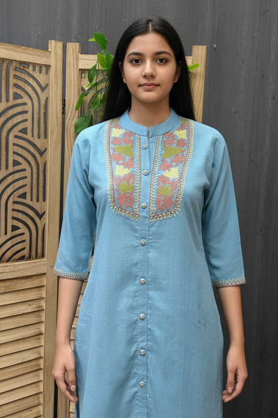 Teenage Girls Ethnic Wear -Pure Khadi Cotton Kurta Sets