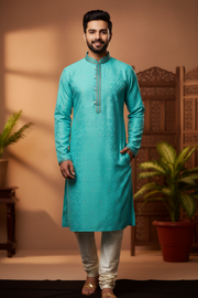 Men’s Silk Jacquard Kurta Set