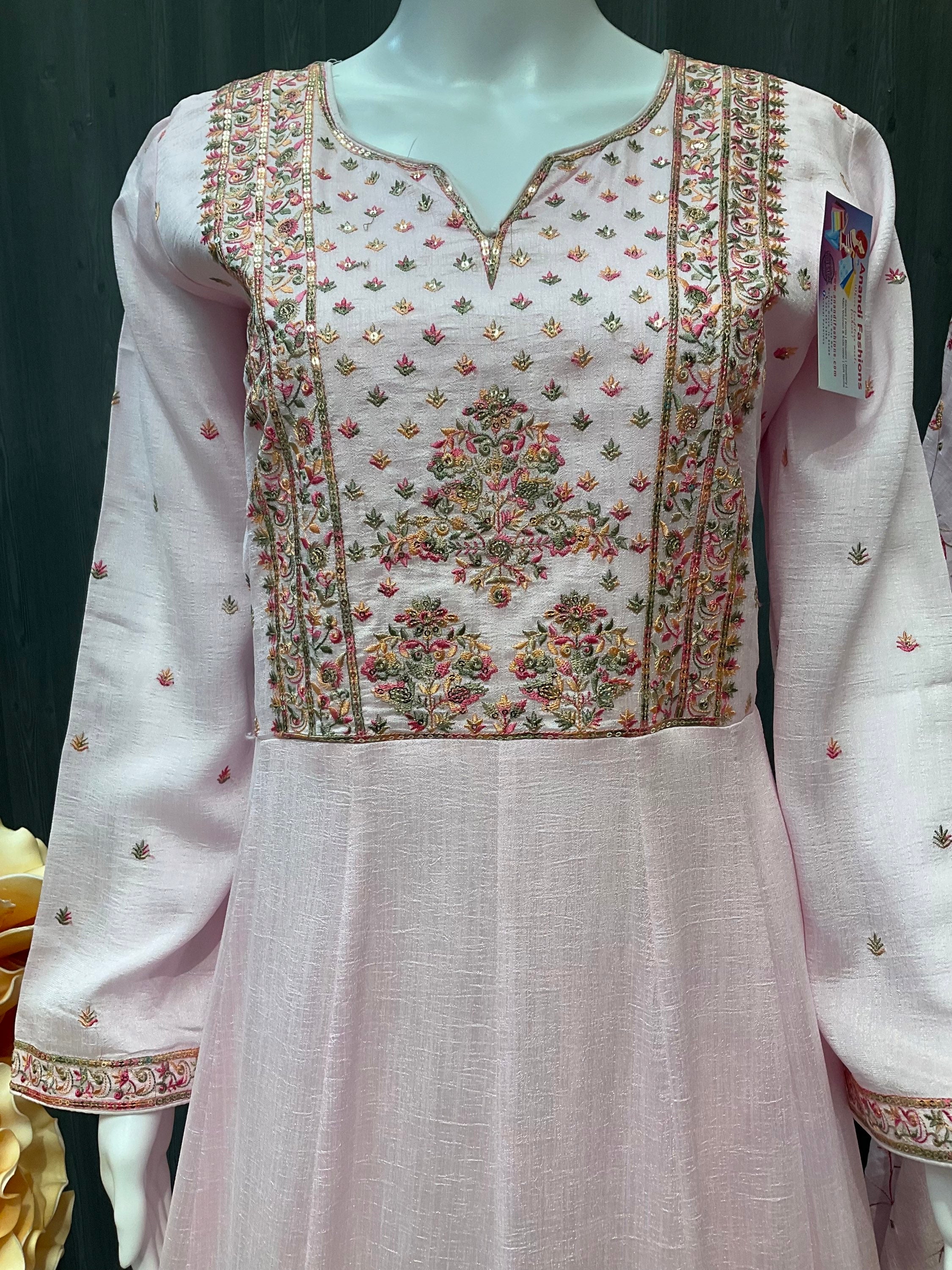 Long Sleeve Dress - Baby Pink Light Weight  Silk Dress Size 42/US M image 3