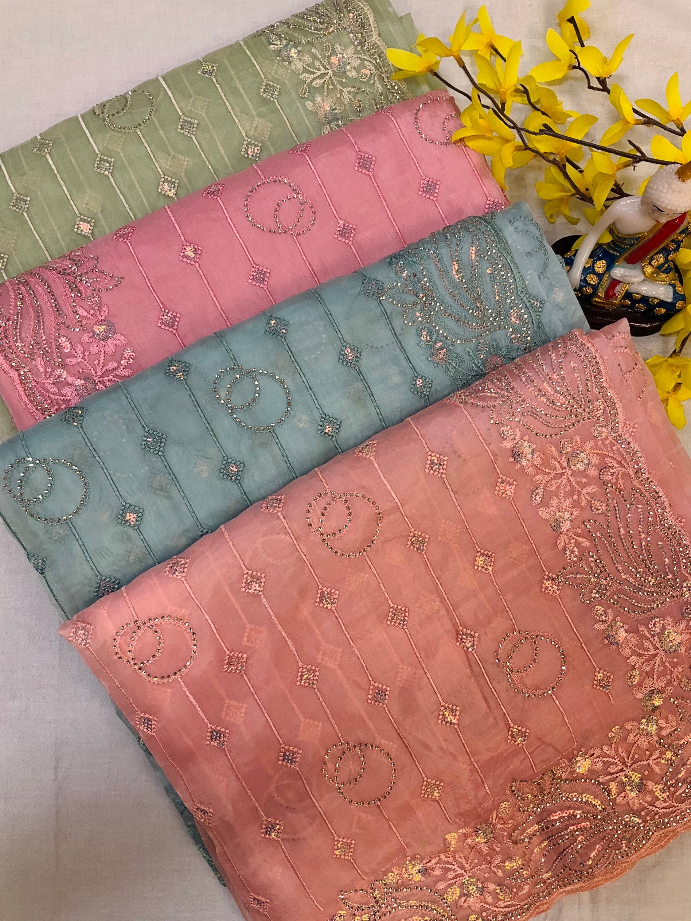 Pastel Colors - Cocktail Party wear sarees image 1