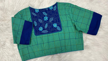 Pure Cotton High neck Blouse - Size 40