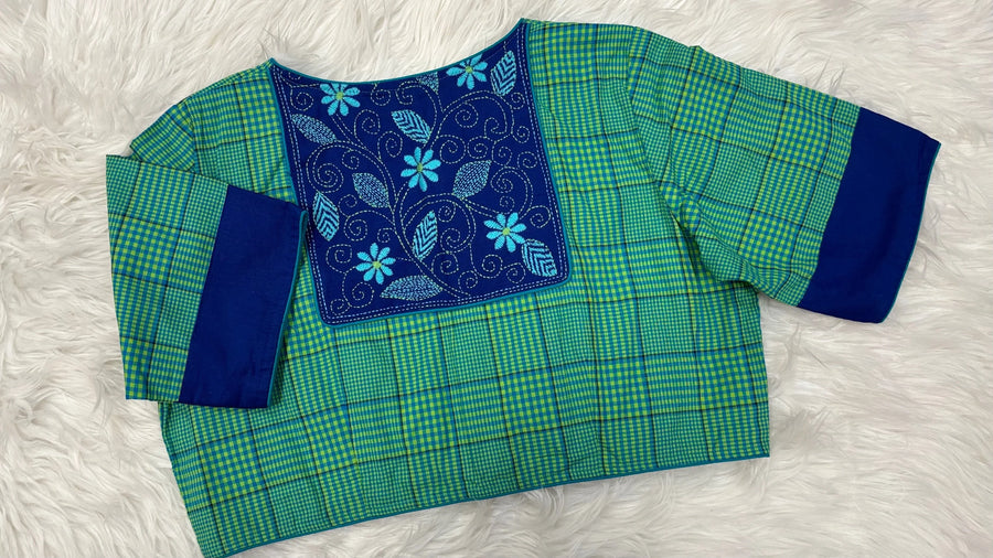 Pure Cotton High neck Blouse - Size 40