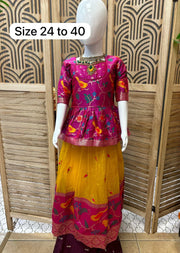 Little Girls- Lehenga Set with Bird Design- size 24/26
