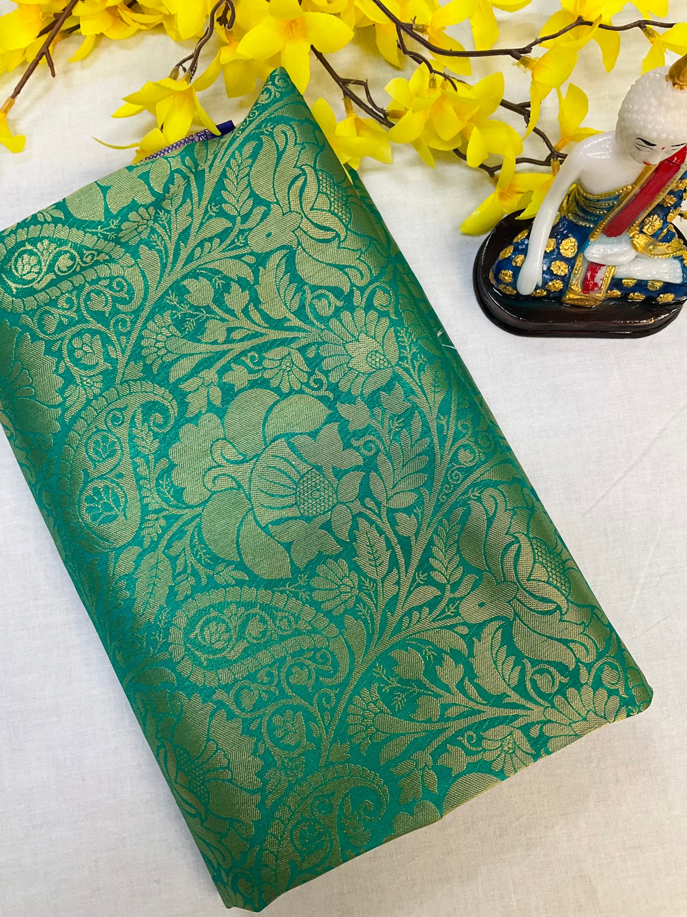 Red soft silk saree with jacquard design and navy blue border and pallu image 2