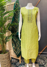 Party Wear Chudidhar/Kurti Set with  Bandhani Dupatta