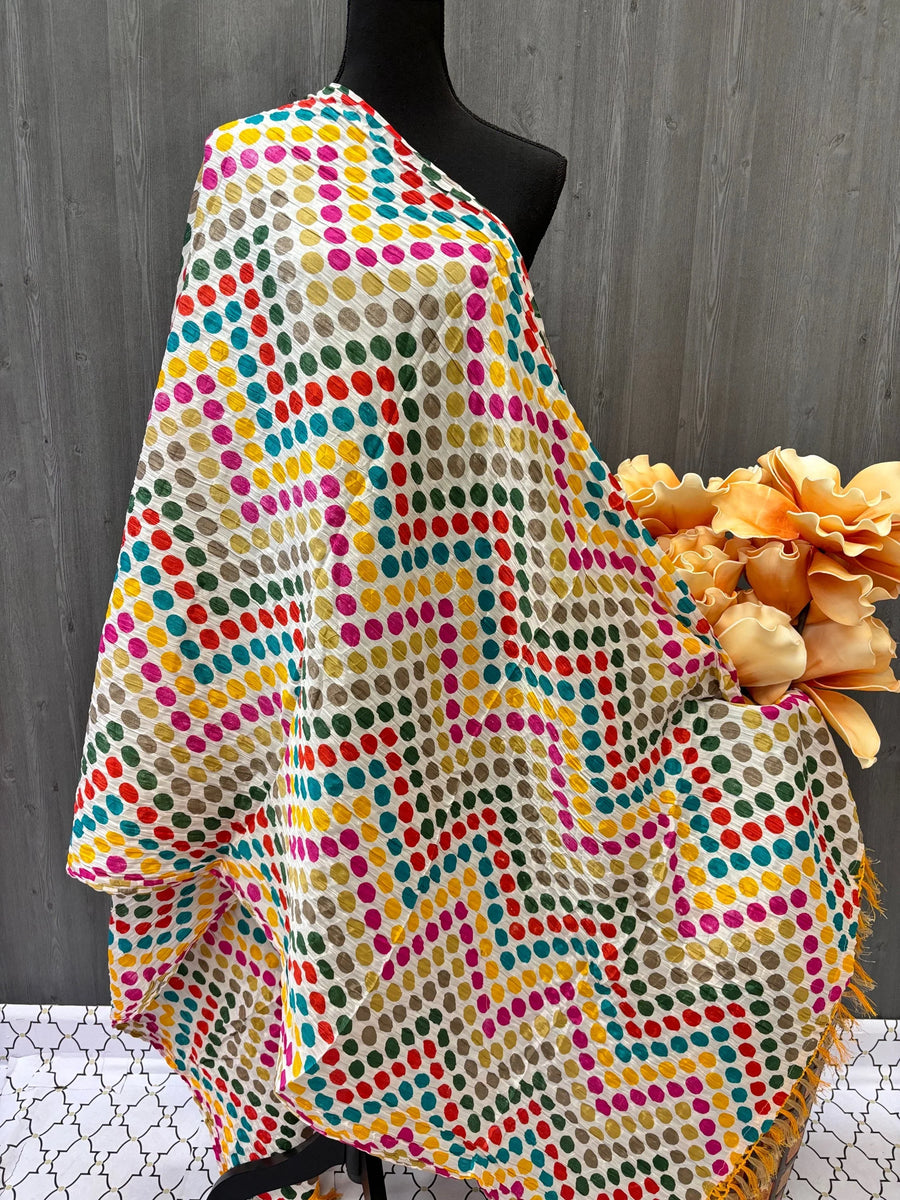 Chinon Dupattas - Soft Chinon Dupattas with Multicolor Designs