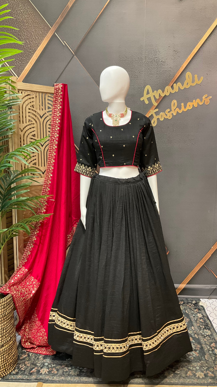 Black Silk Garba Chaniya choli
