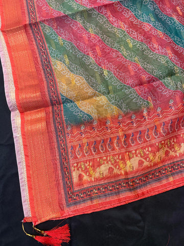 Multicolor Digital Print Organza Dupatta