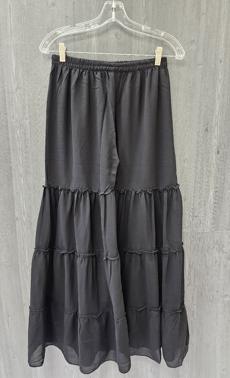 Size 36-Teenage Girls Georgette Black Sharara Set with Embroidery Work