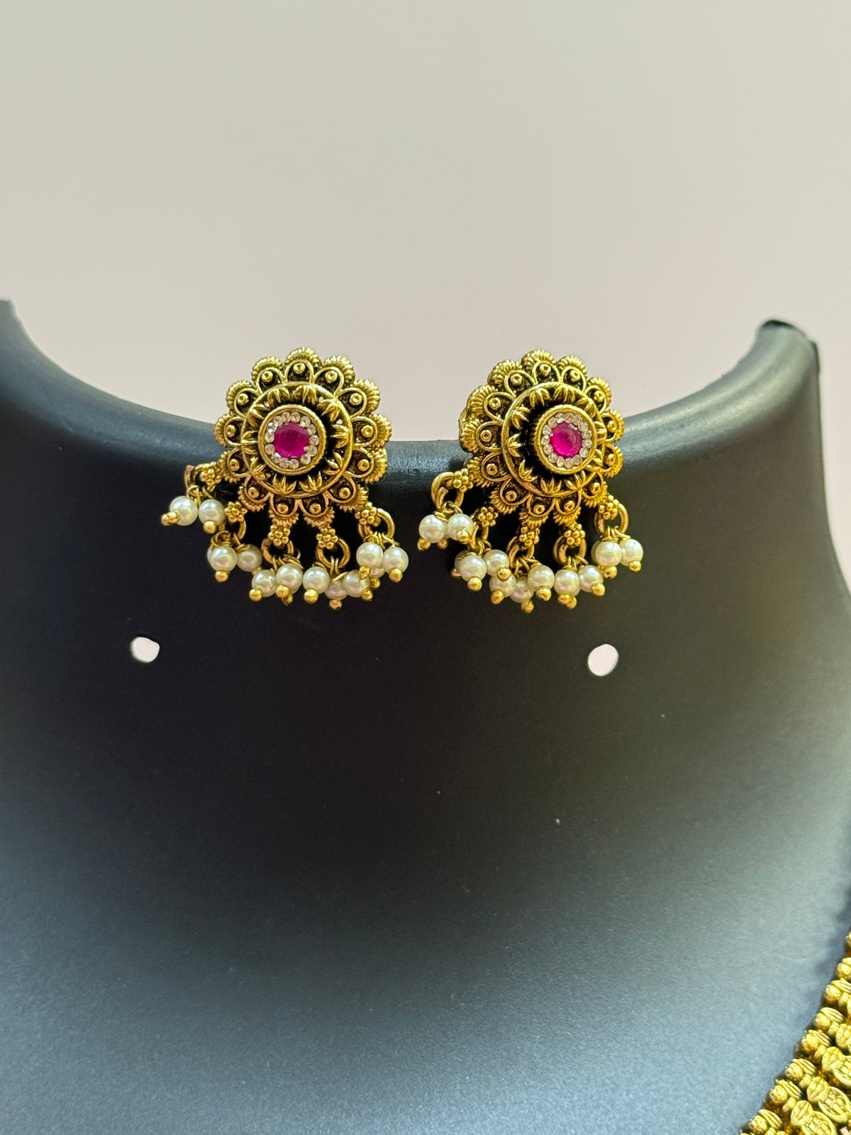 Antique Finish Guttapusalu Necklace set
