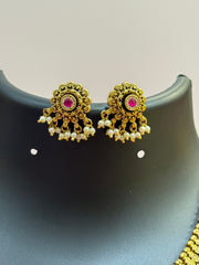 Antique Finish Guttapusalu Necklace Set