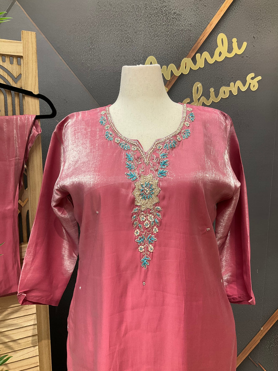 Women’s Plus Size Shimmery Tissue Sets Kurti Set