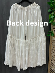 Premium Quality -White Georgette Sharara with Chikankari work
