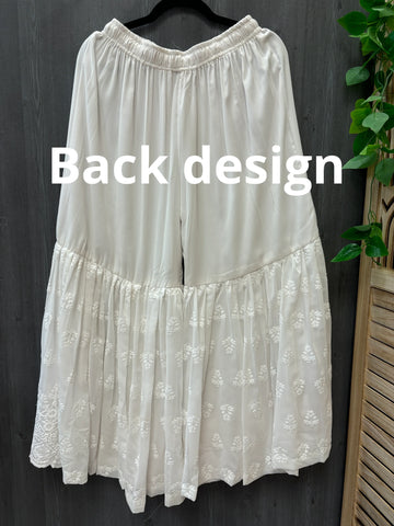 Premium Quality -White Georgette Sharara with Chikankari work