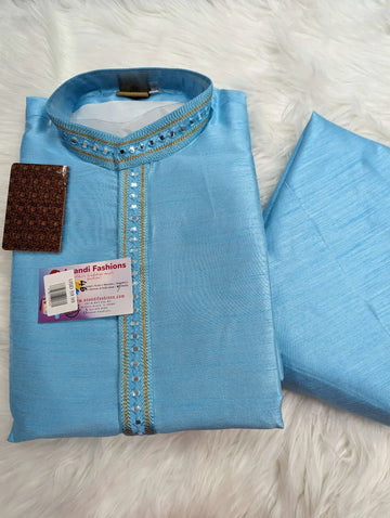 Men Kurta Pajama - Maroon and Blue Men's kurta