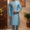 Men Kurta Pajama - Maroon and Blue Mens kurta Set