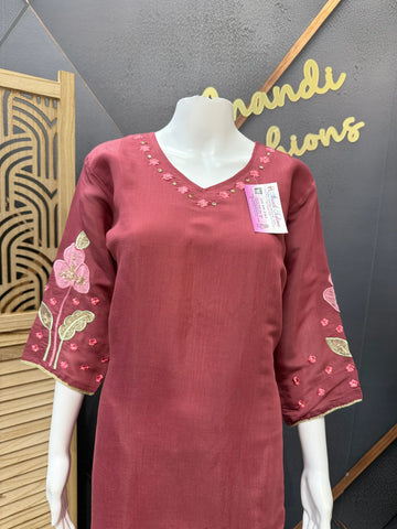 Onion Pink Color- Kurti set