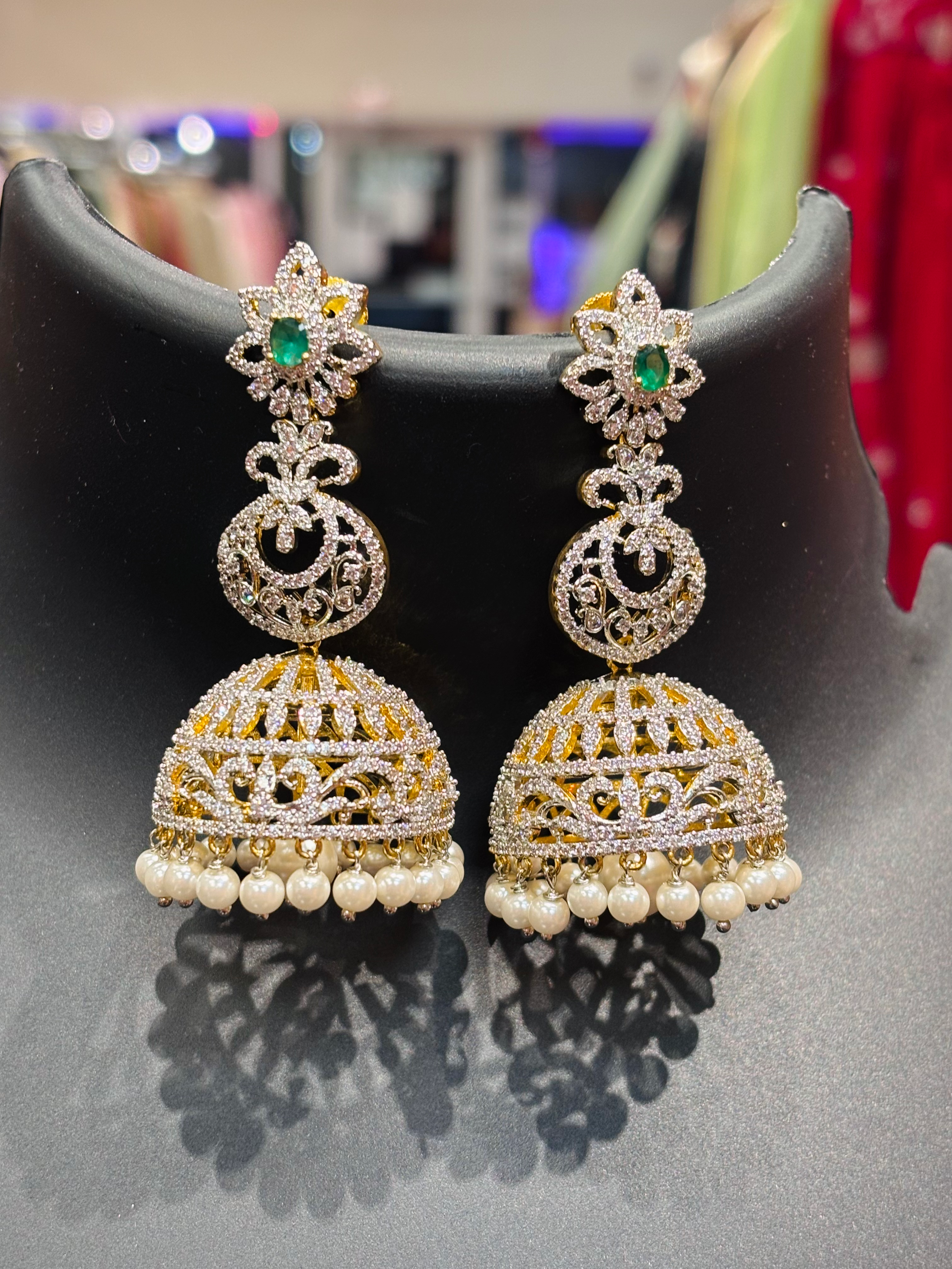 Party Wear CZ Long Jhumkas/Earrings image 0