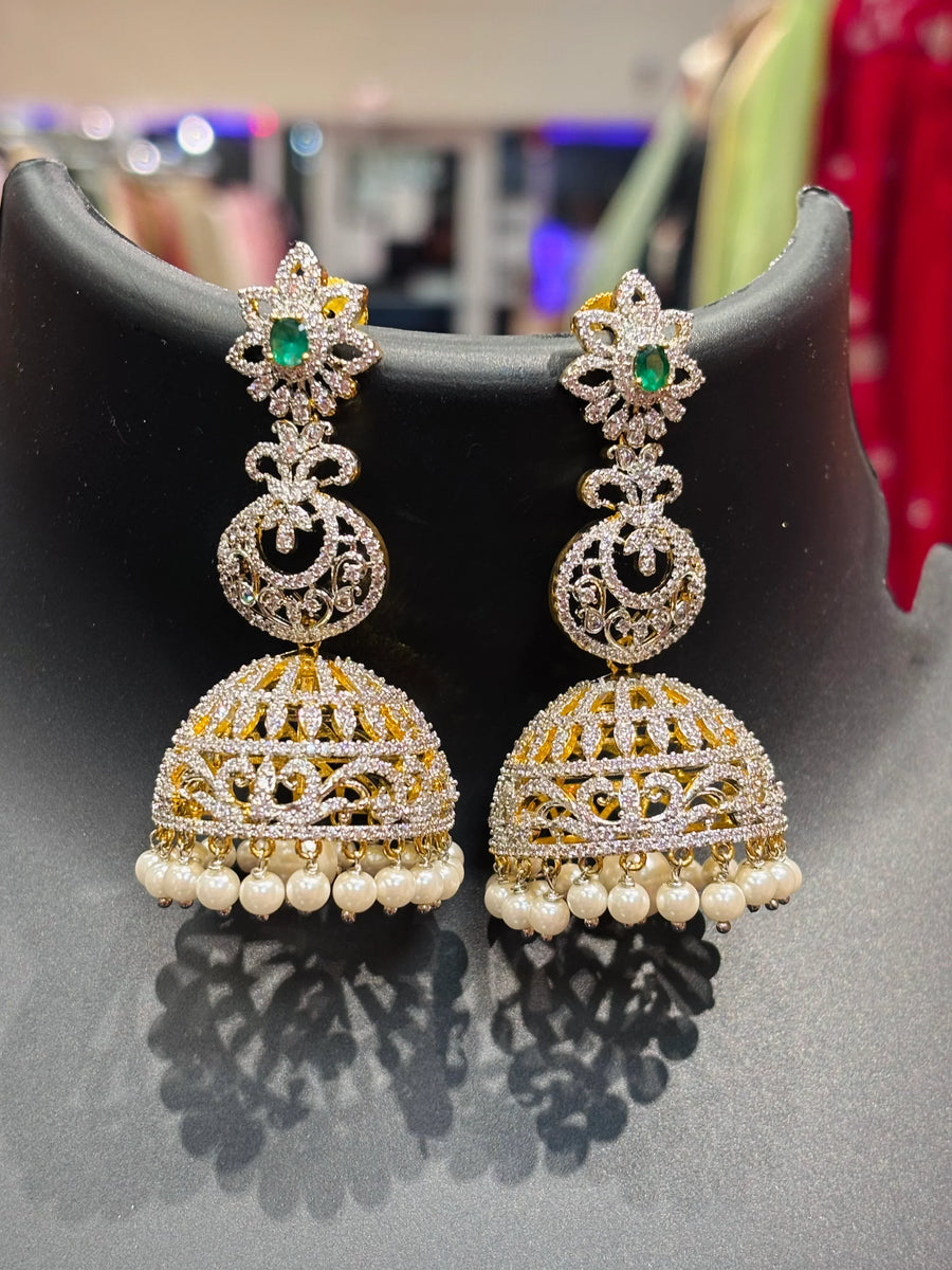 Party Wear CZ Long Jhumkas/Earrings
