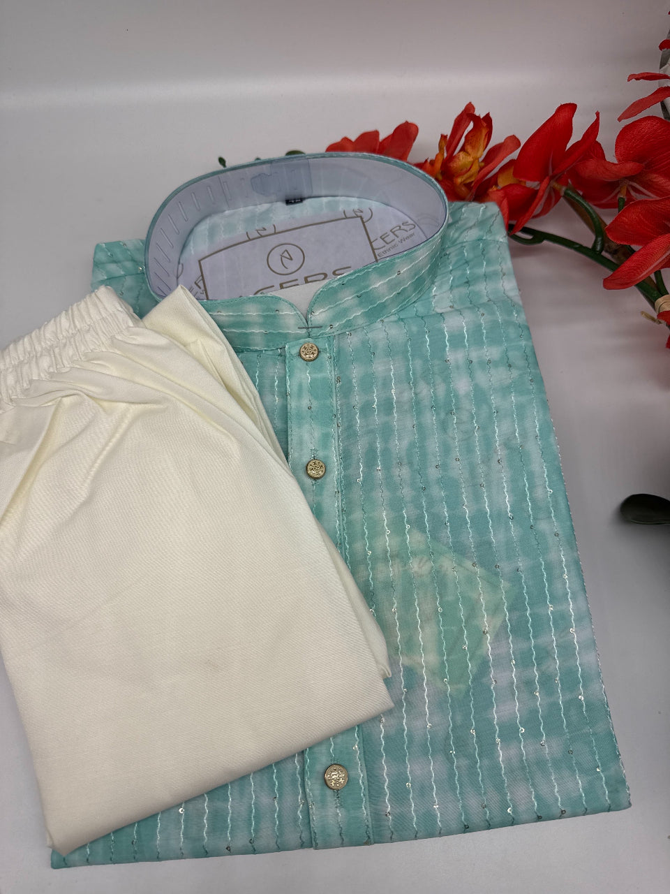 Vibrant and Colorful Mens Kurta Set image 3