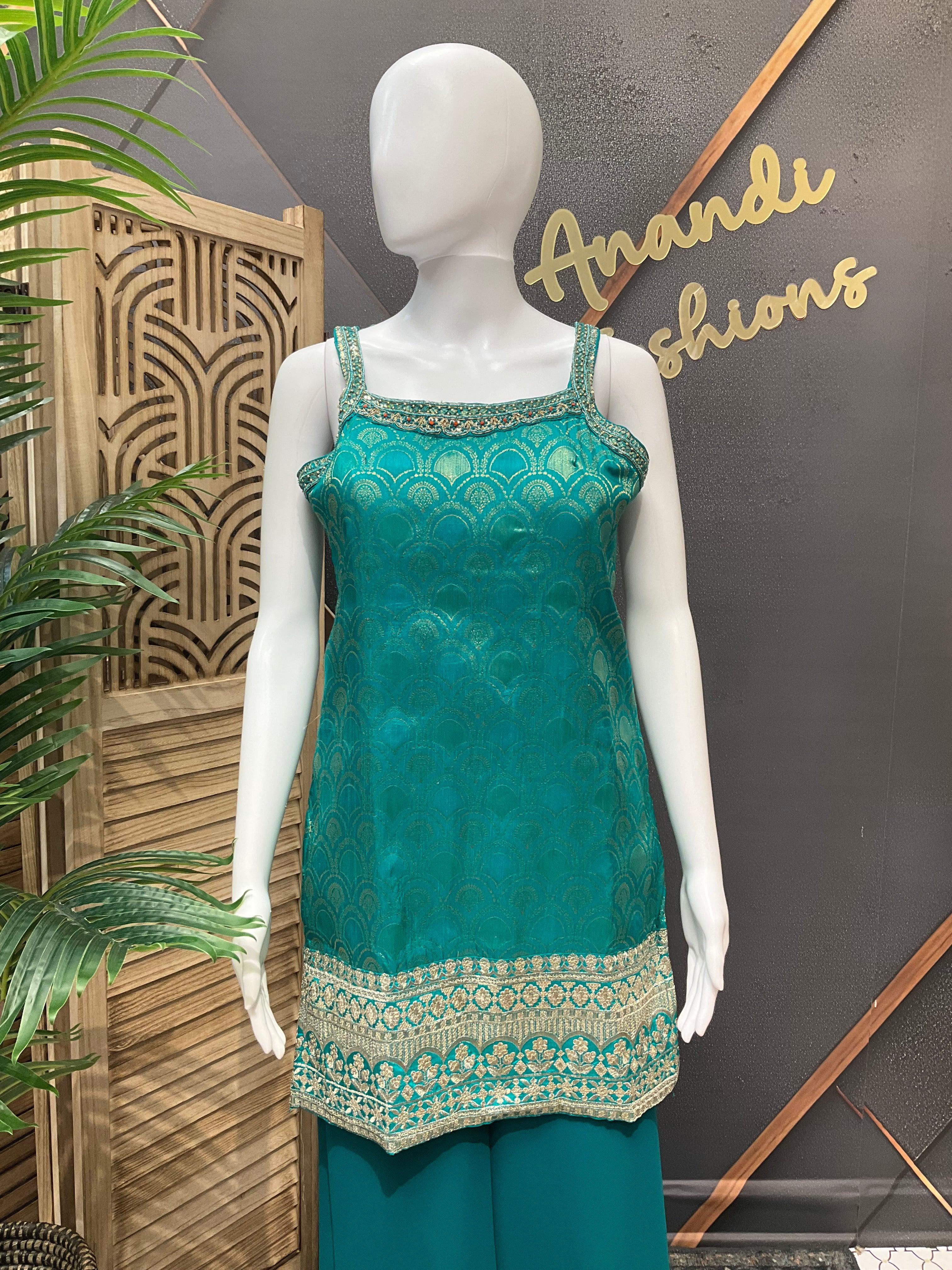 Size 38-Sleeveless Party wear Palazzo set