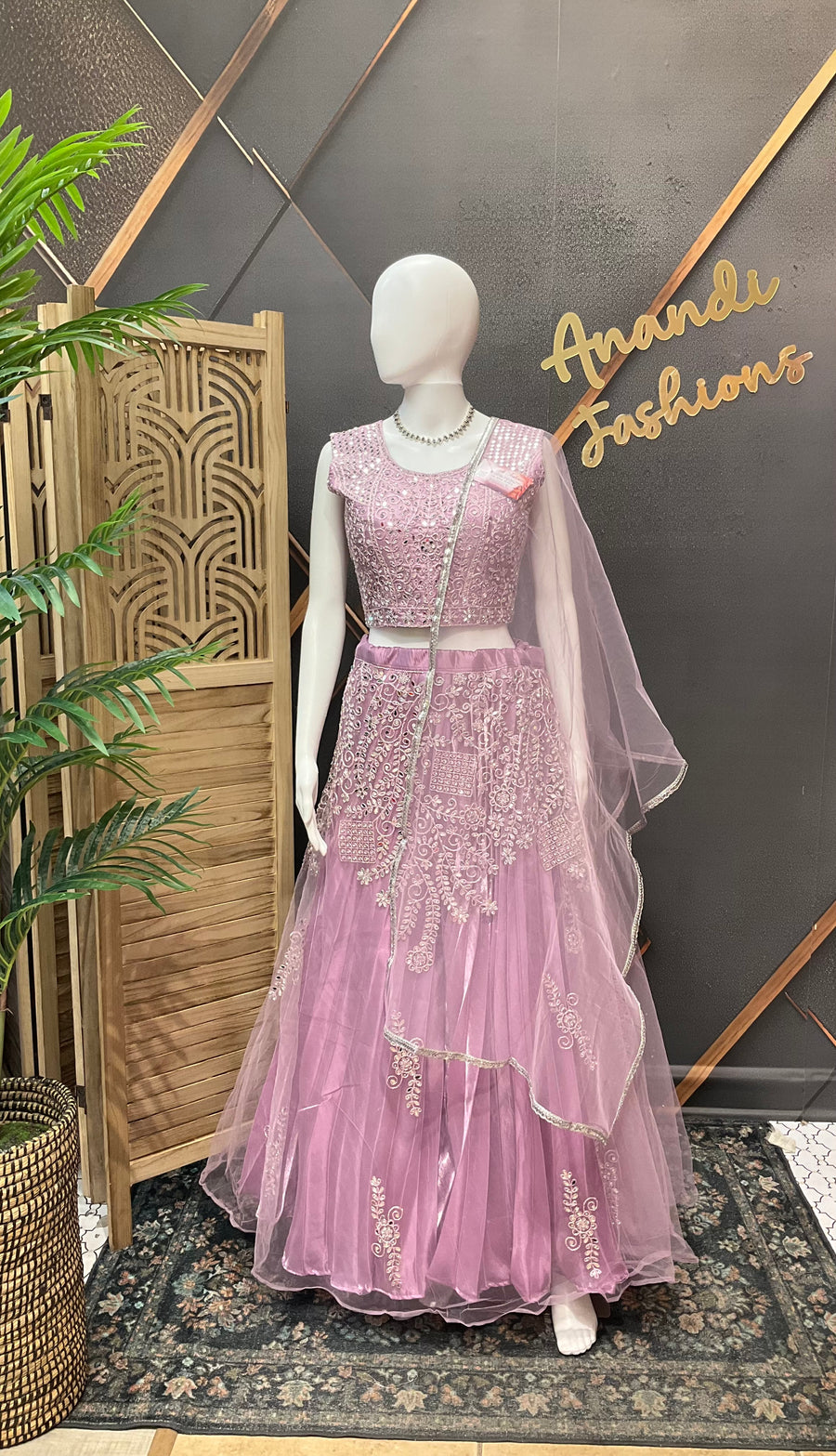 Heavy Work Lavender Lehenga set