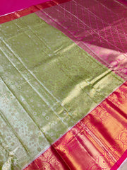 Green Semi Silk Kanjeevaram Saree