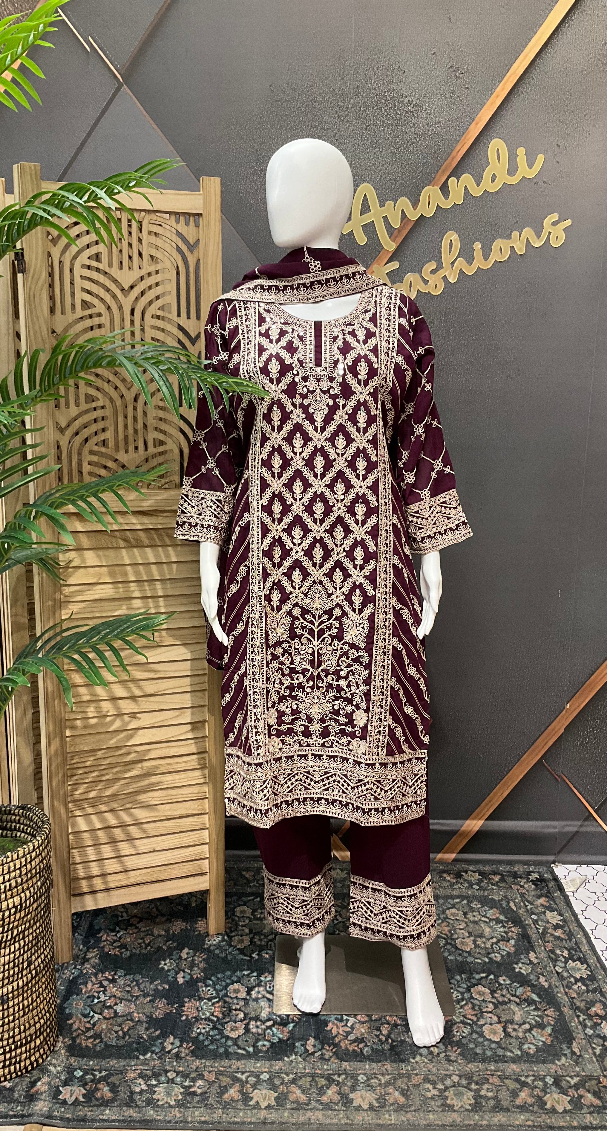Party Wear - Full Work Kurti sets- Size 42/44