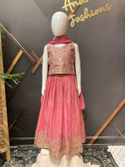 Girls Pink Lehenga sets