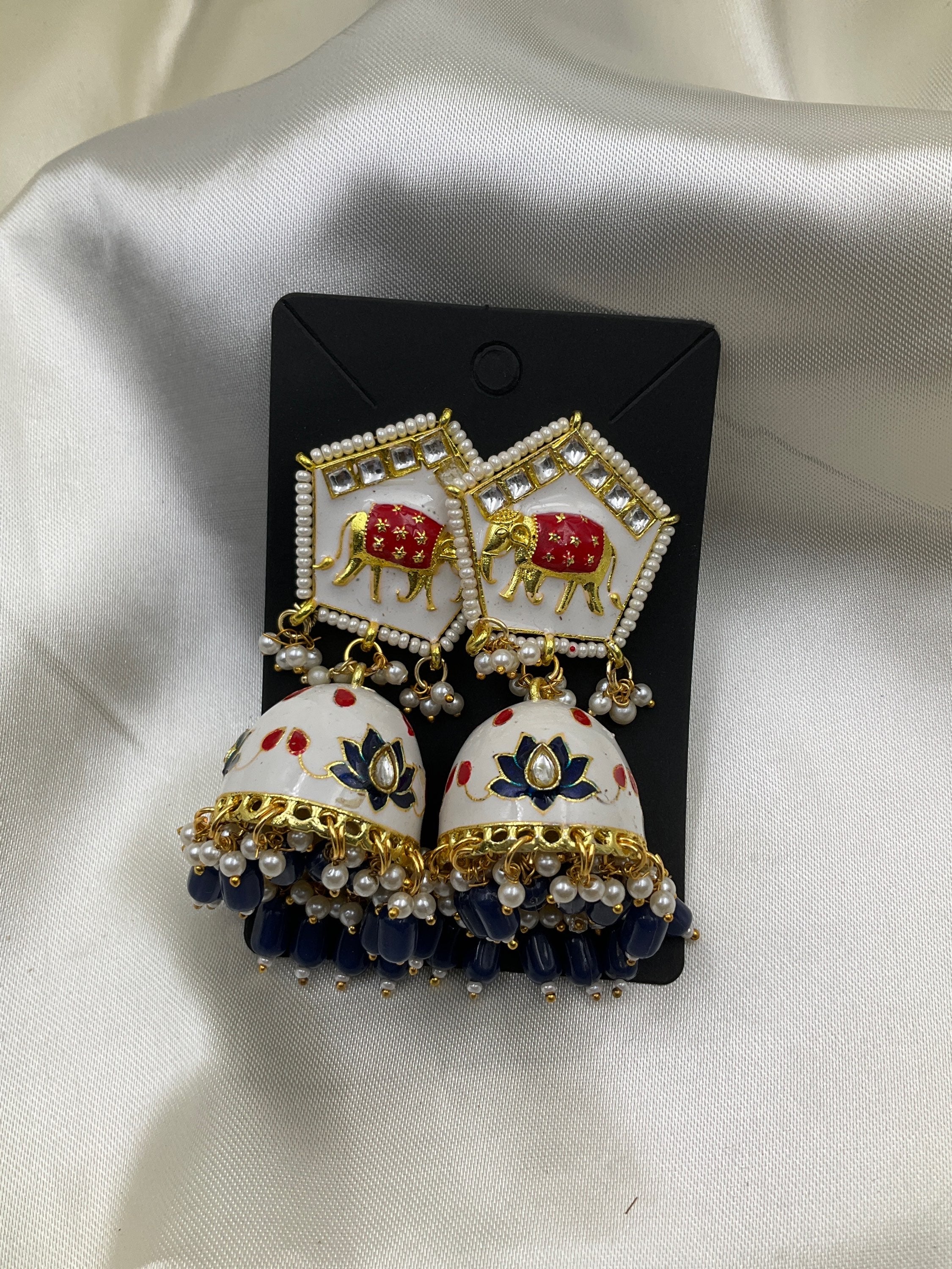 Meenakari Jumka Earrings image 1