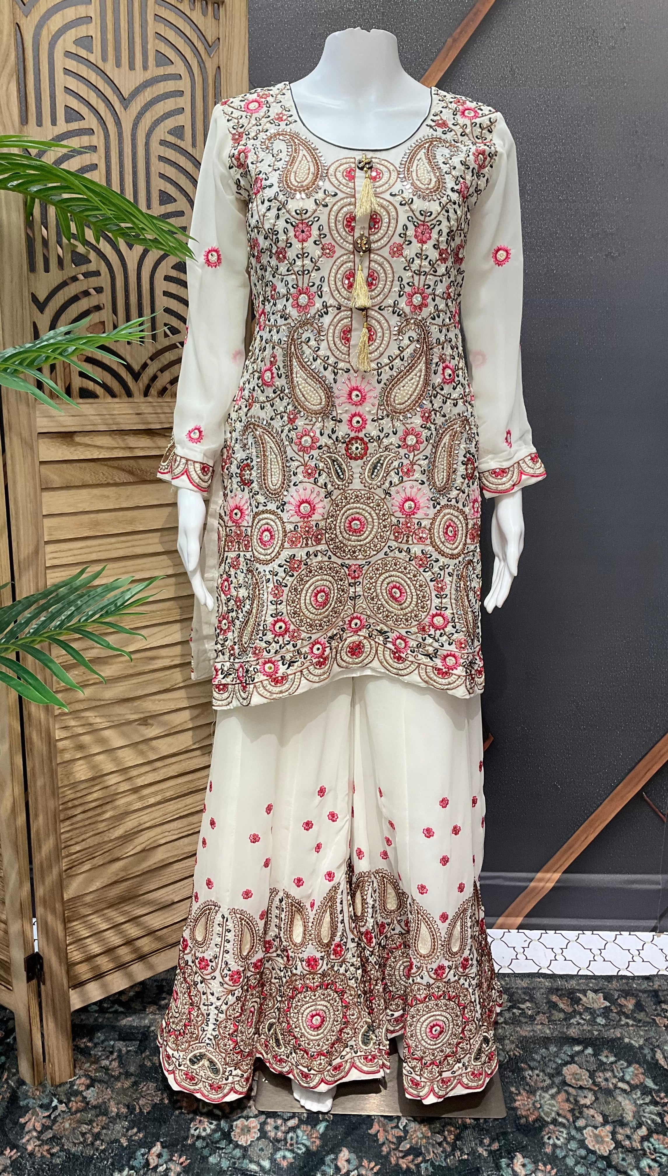 Designer-Georgette Palazzo sets with Heavy Work