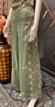 Mint Green Indo Western Party Wear Palazzo set