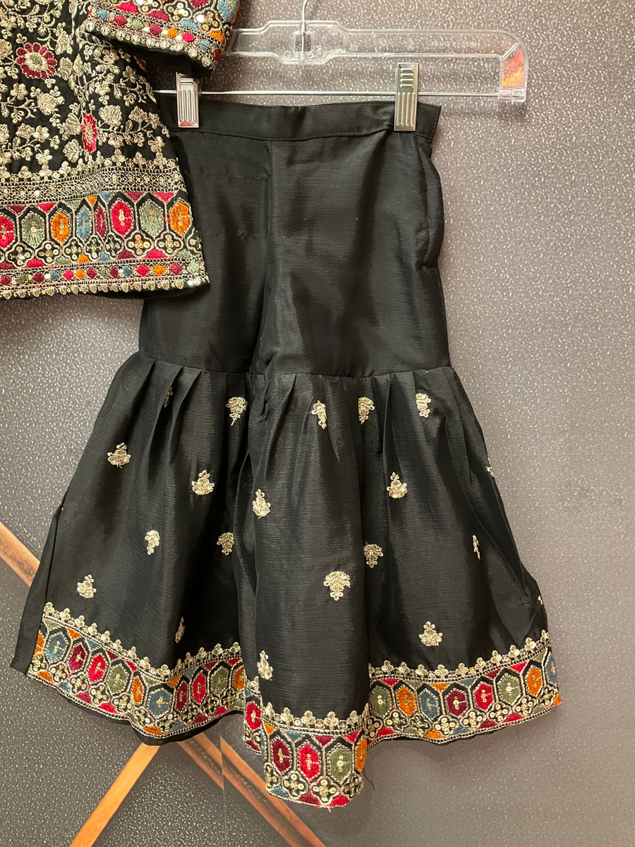 Toddler Girl Black Sharara set