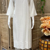 Plus Size White Rayon Chikankari Kurti Set - Size 48 (2-Piece)