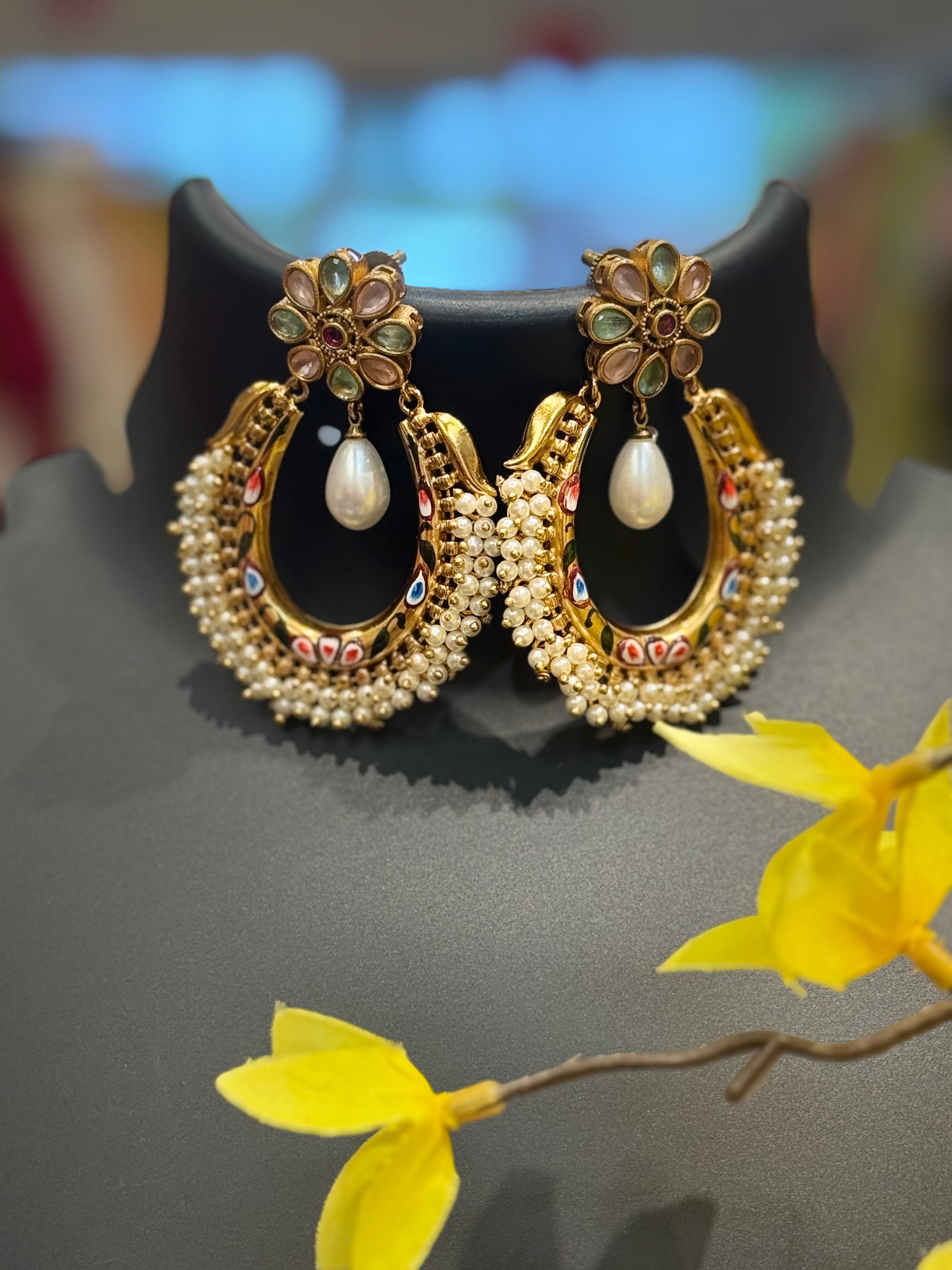 MattFinish Statement Earrings with Guttapusalu