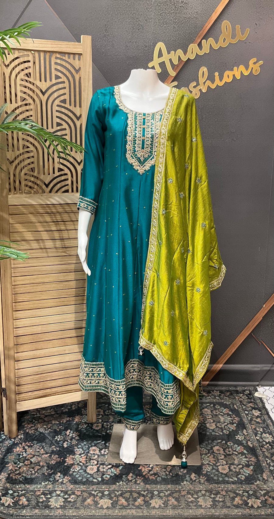 Blue Anarkali Party Wear  Kurti set