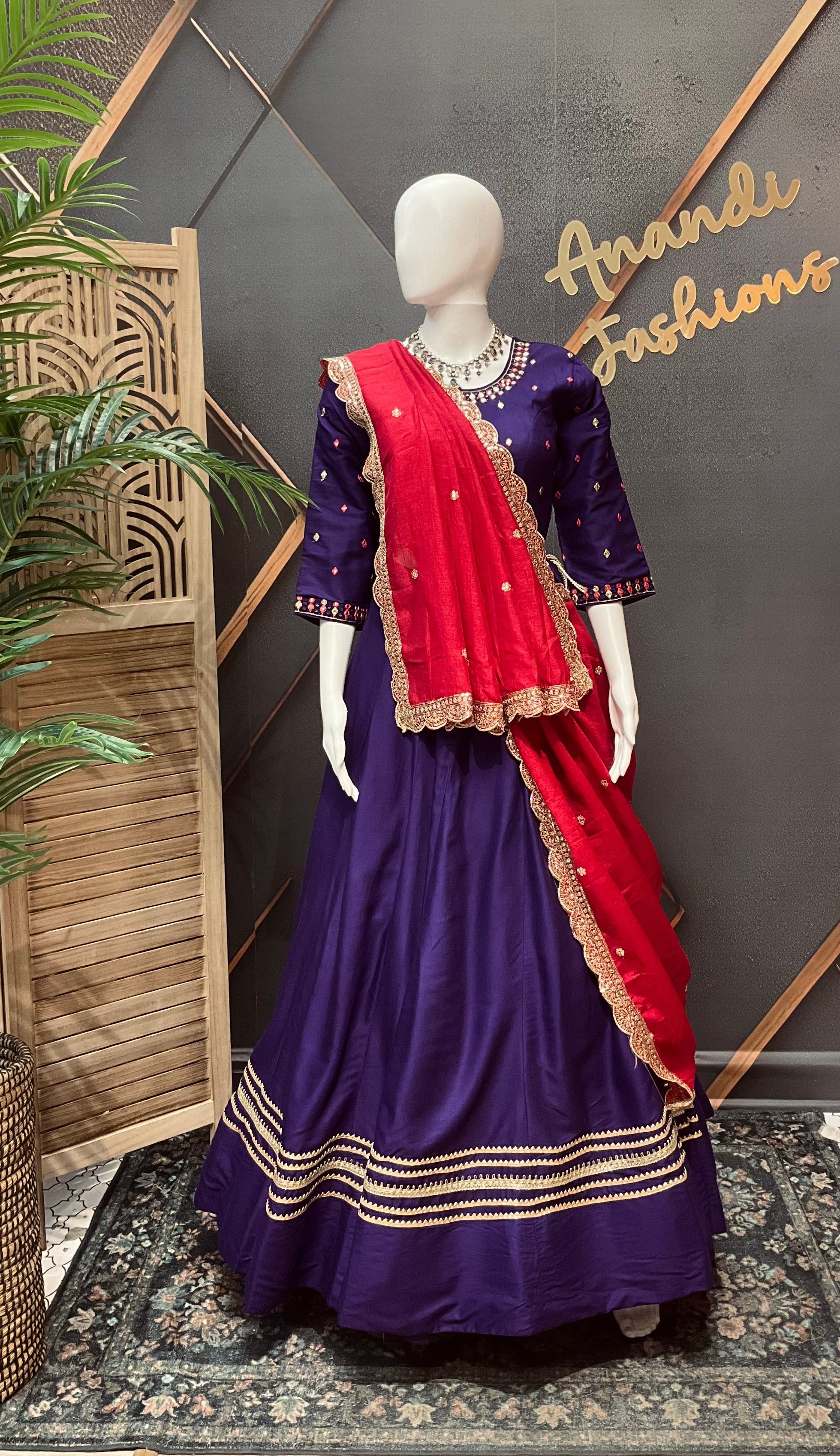 Women's Purple Garba Chaniya Choli Set