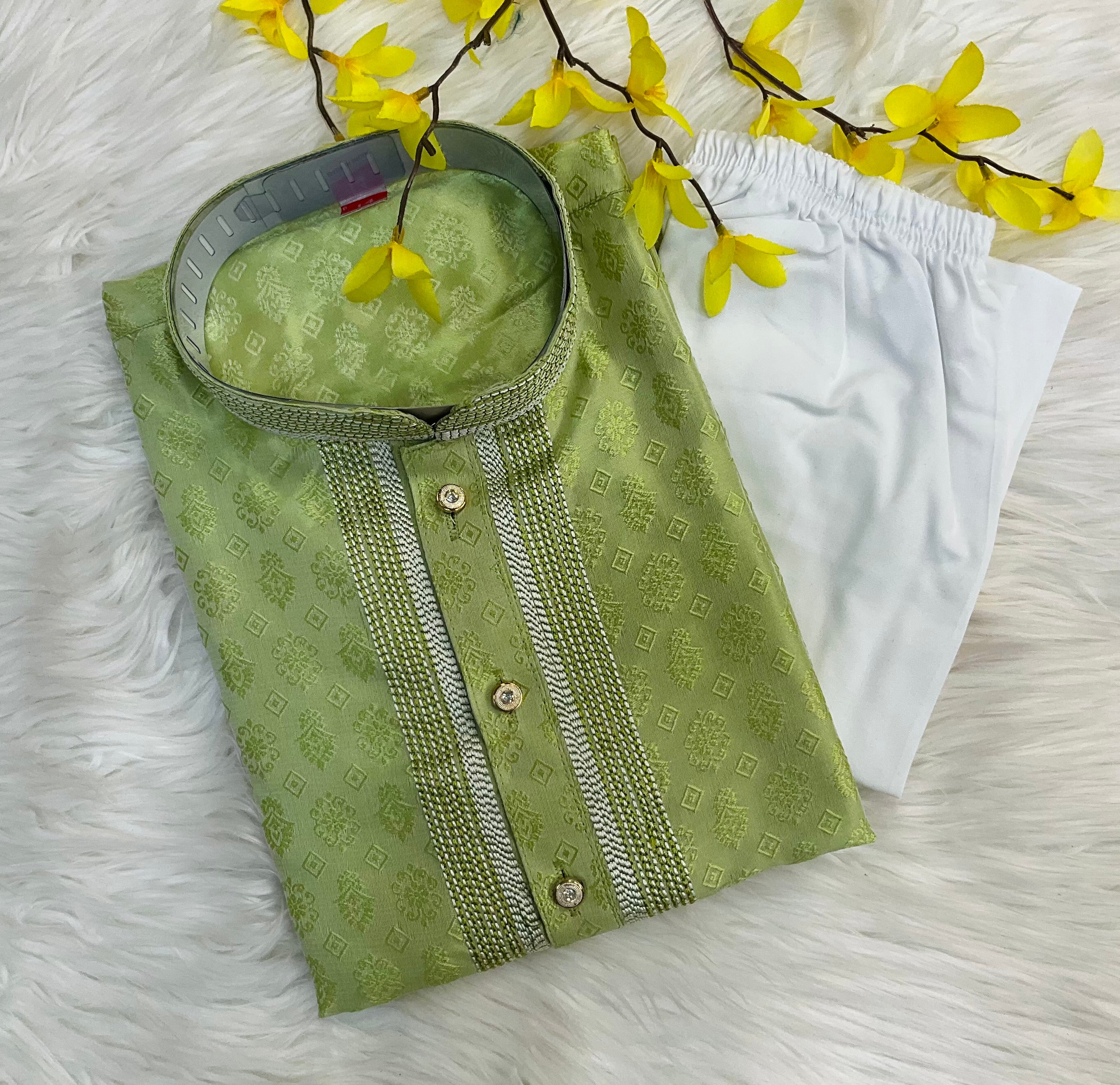 Pista Green Boys Kurta Set - Premium Indian Ethnic Wear