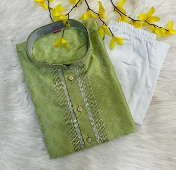 Pista Green Boys Kurta Set - Premium Indian Ethnic Wear