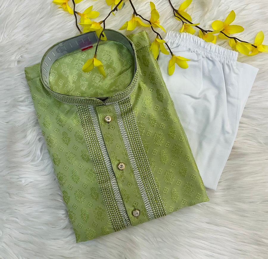 Pista Green Boys Kurta Set - Premium Indian Ethnic Wear