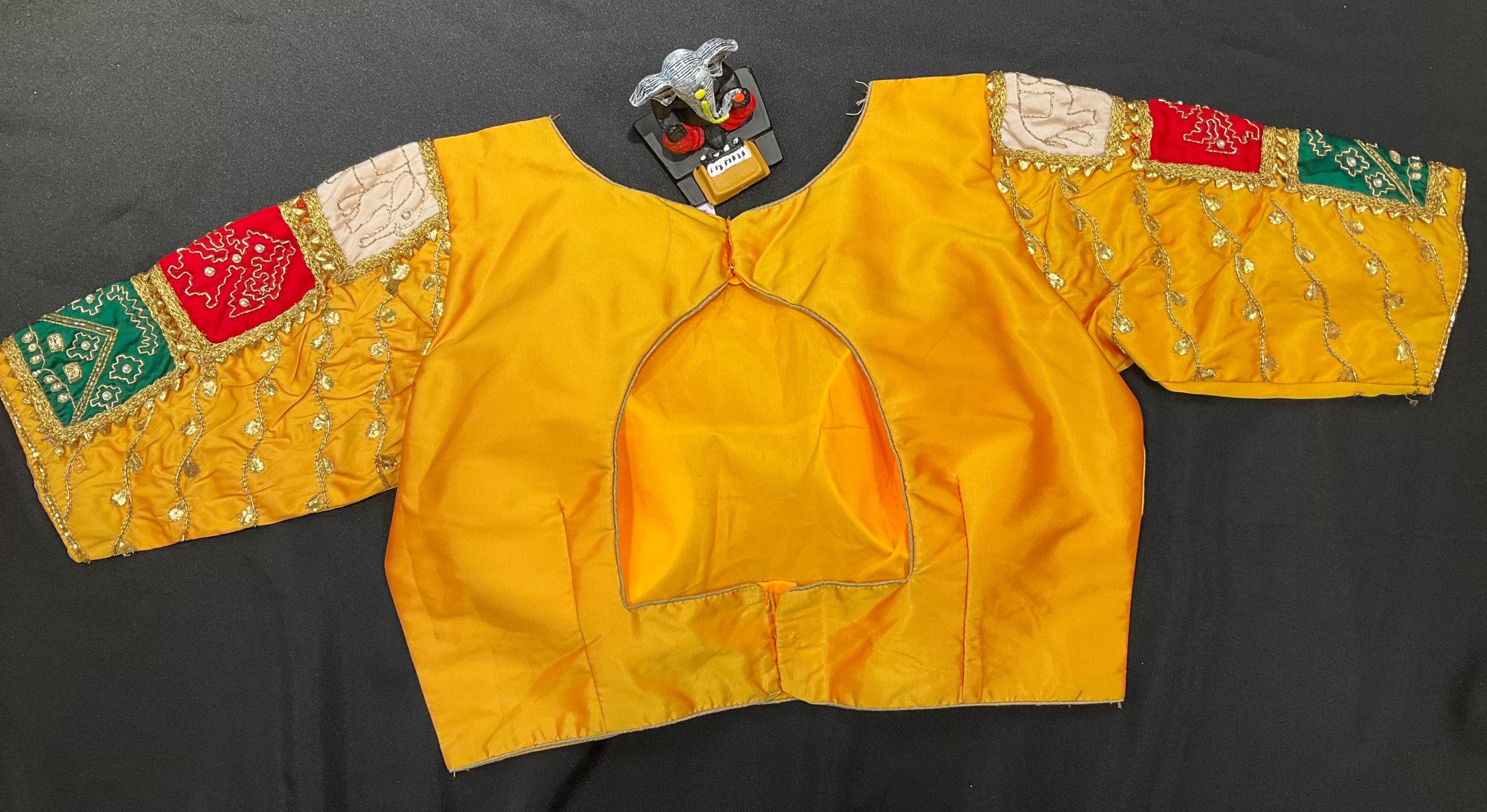 Raw Silk Yellow Color Blouse-size 38 image 2