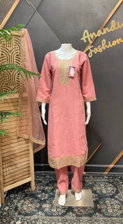 Pastel Pink Party Wear Kurti set