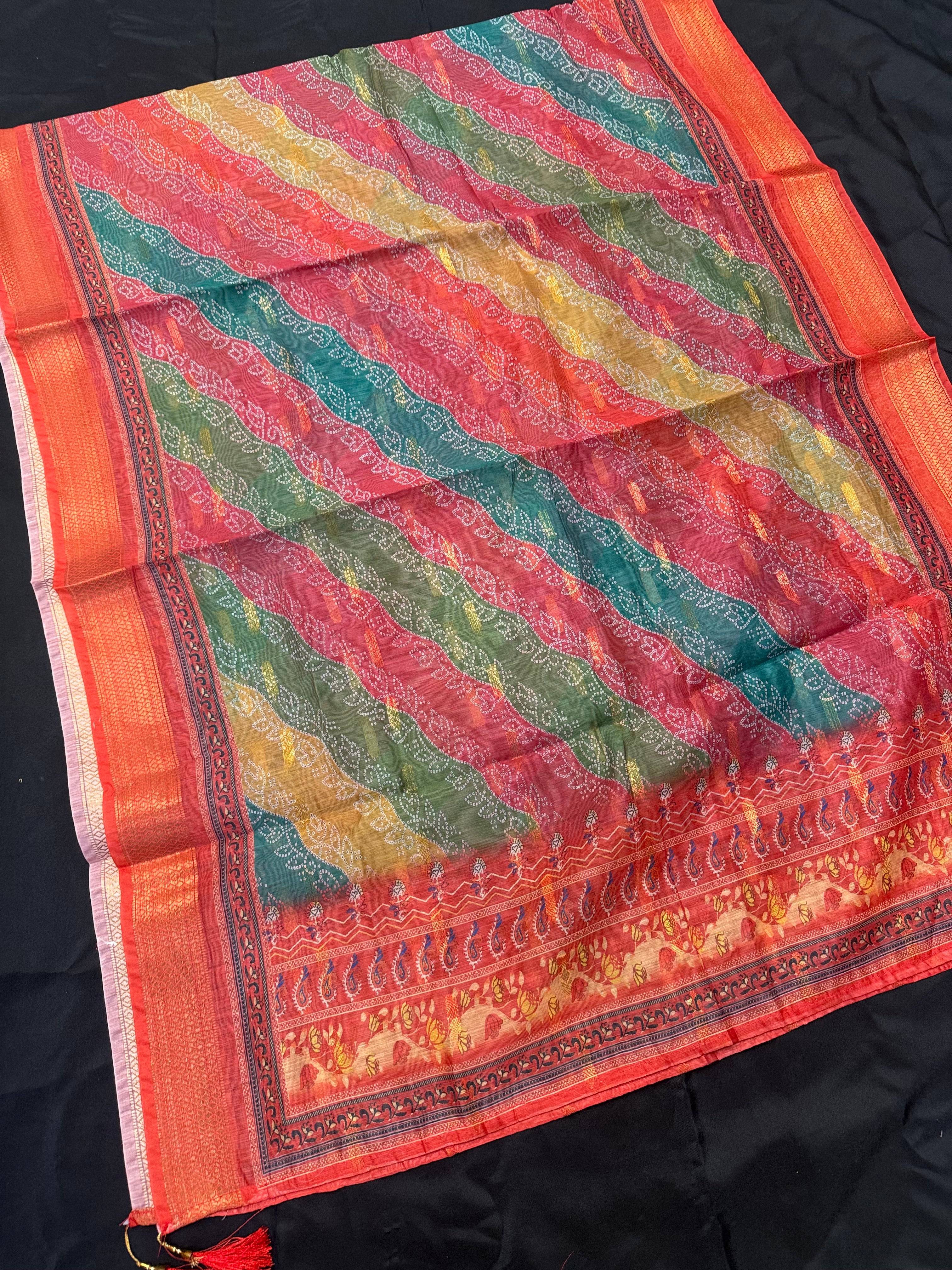 Multicolor Digital Print Organza Dupatta